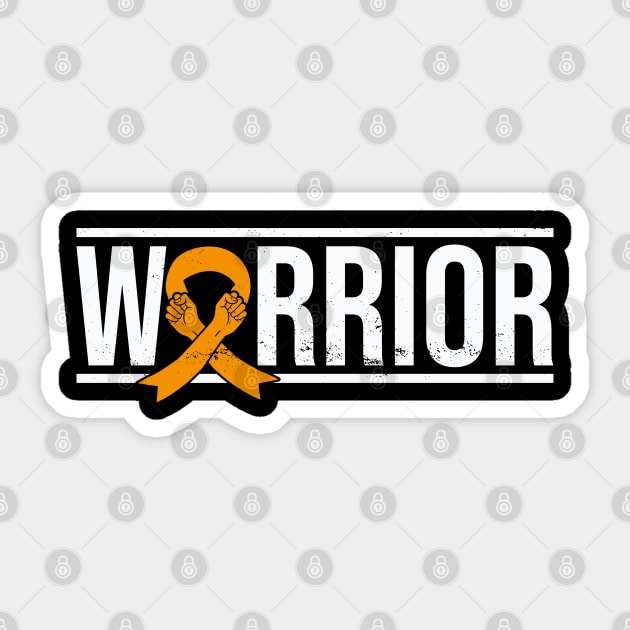 Multiple Sclerosis Warrior with Orange Awareness Ribbon Sticker by GiftTrend